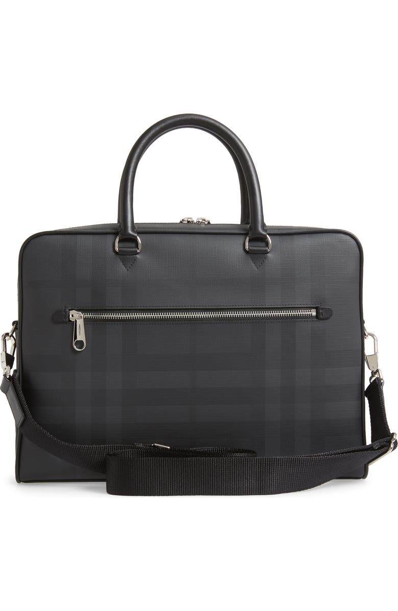 Burberry Ainsworth London Check Coated Canvas & Leather Briefcase, Alternate, color,