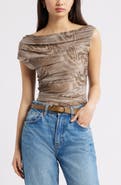 Open Edit Cap Sleeve Mesh Top