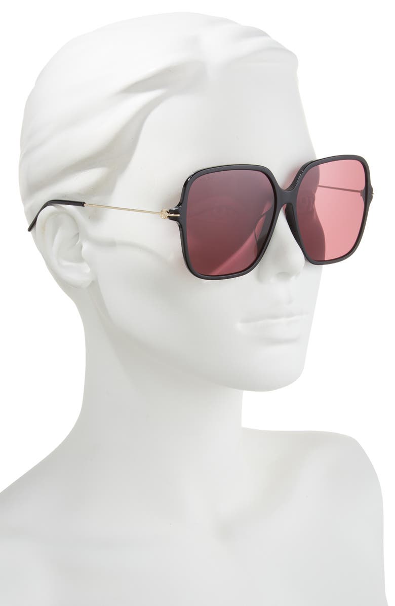 Gucci 60mm Oversize Sunglasses, Alternate, color, 