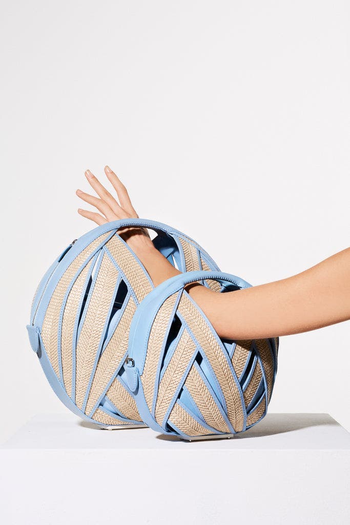 PERRIN PARIS Le Panier Handbag, Alternate, color, Raphia | White