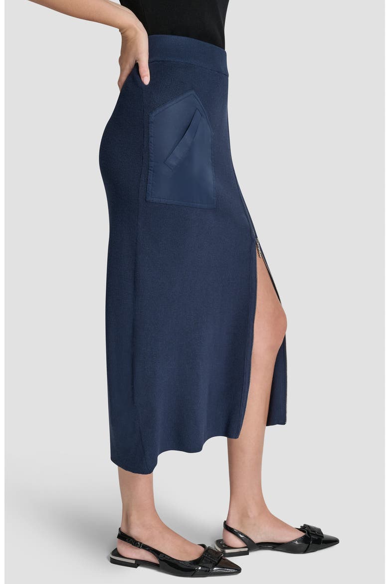 Zipper Slit Midi Sweater Skirt, Alternate, color, HUDSON BLUE