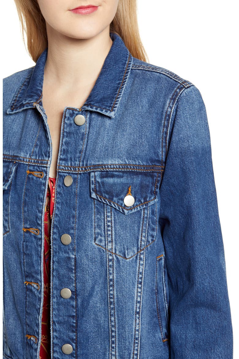 Ripped Denim Jacket, Alternate, color, ARCHE