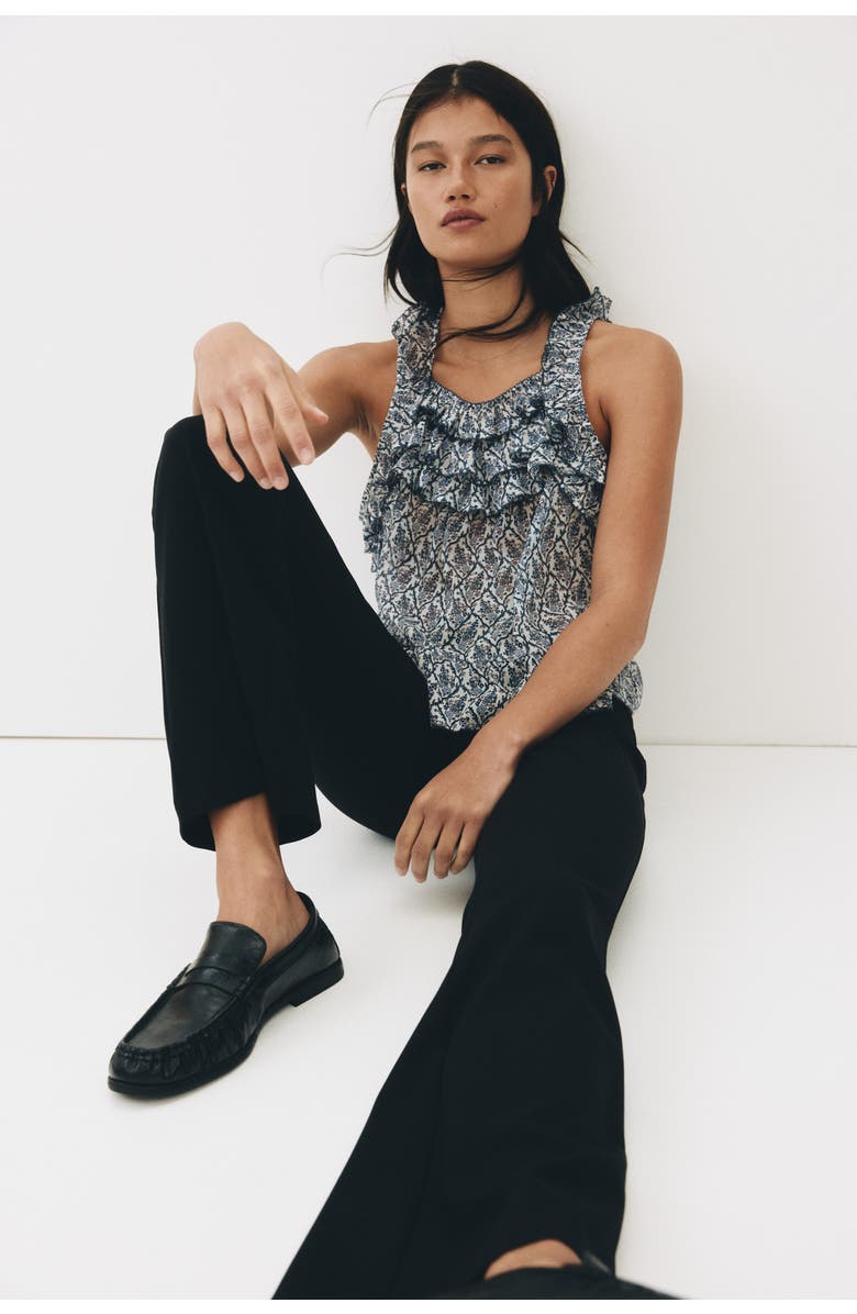 H&M Flared dress pants, Alternate, color, Black