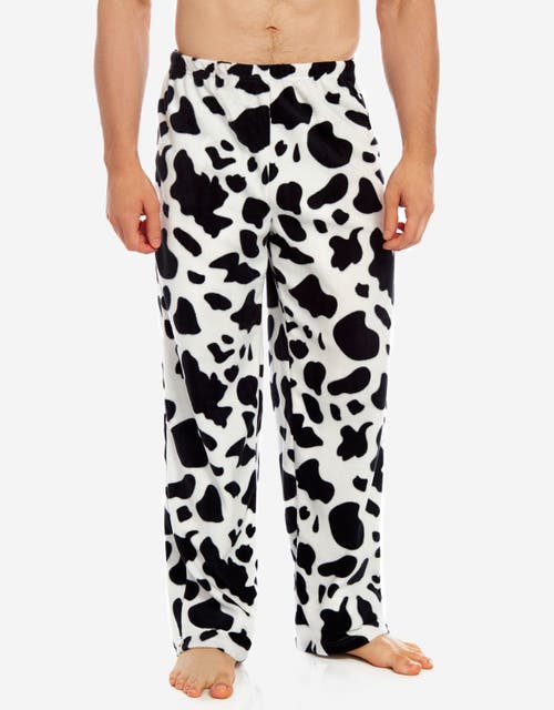 Leveret Fleece Printed Holiday Pajama Pants In Black