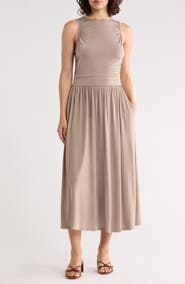 WEST K Ruched Midi Dress