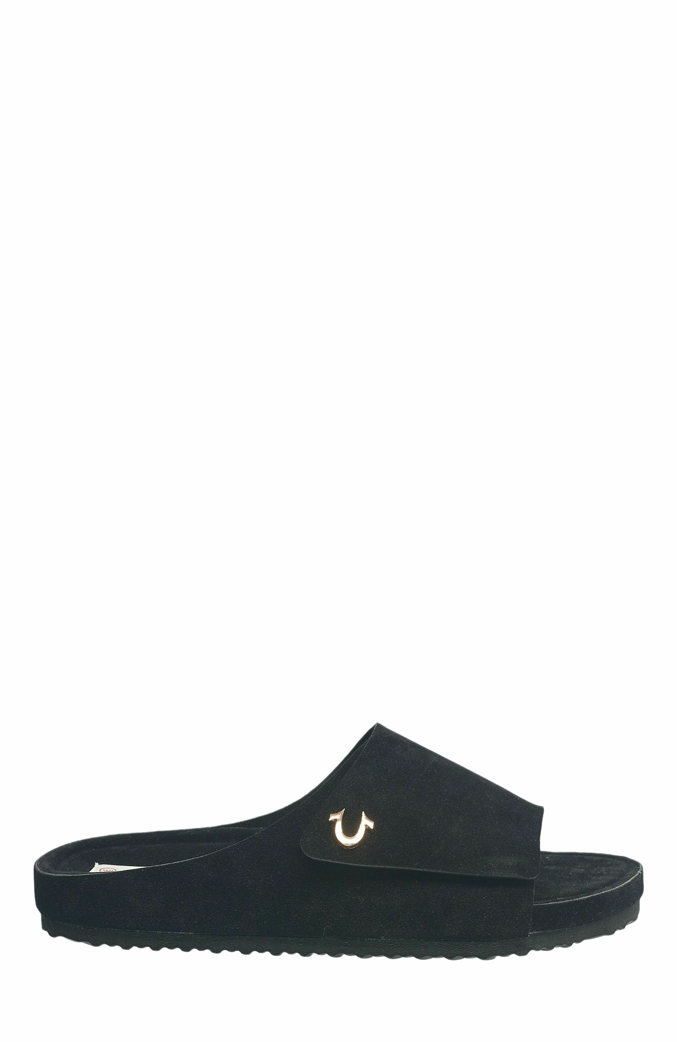 True Religion Billy Velcro Strap Sandal, Alternate, color, Black