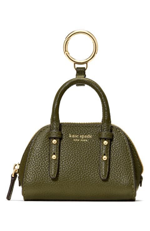 charmed pebble leather key fob