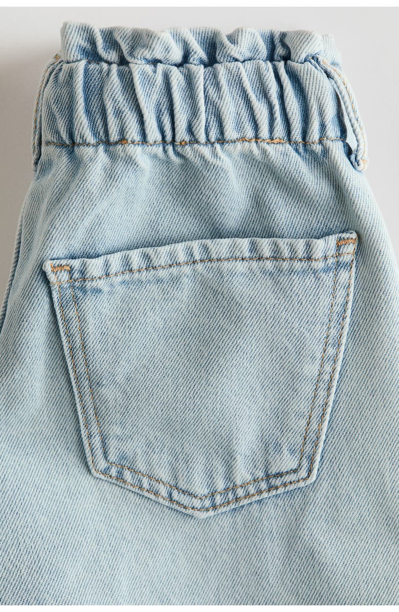 H&M Relaxed paper bag jeans, Alternate, color, Light Denim Blue