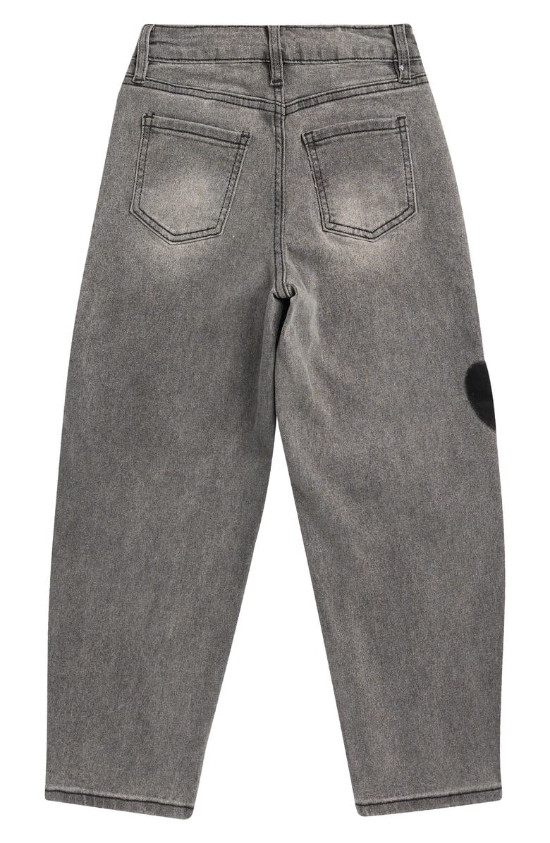 YMI Kids' Heart Patch Barrel Leg Jeans, Alternate, color, Potassium Black 08W