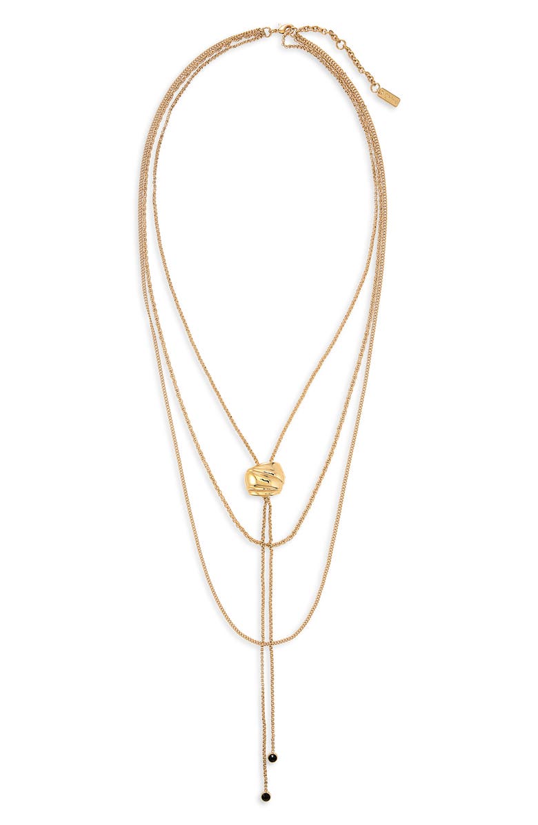 Chloé Sculpt Layered Statement Necklace, Main, color, Vintage Gold