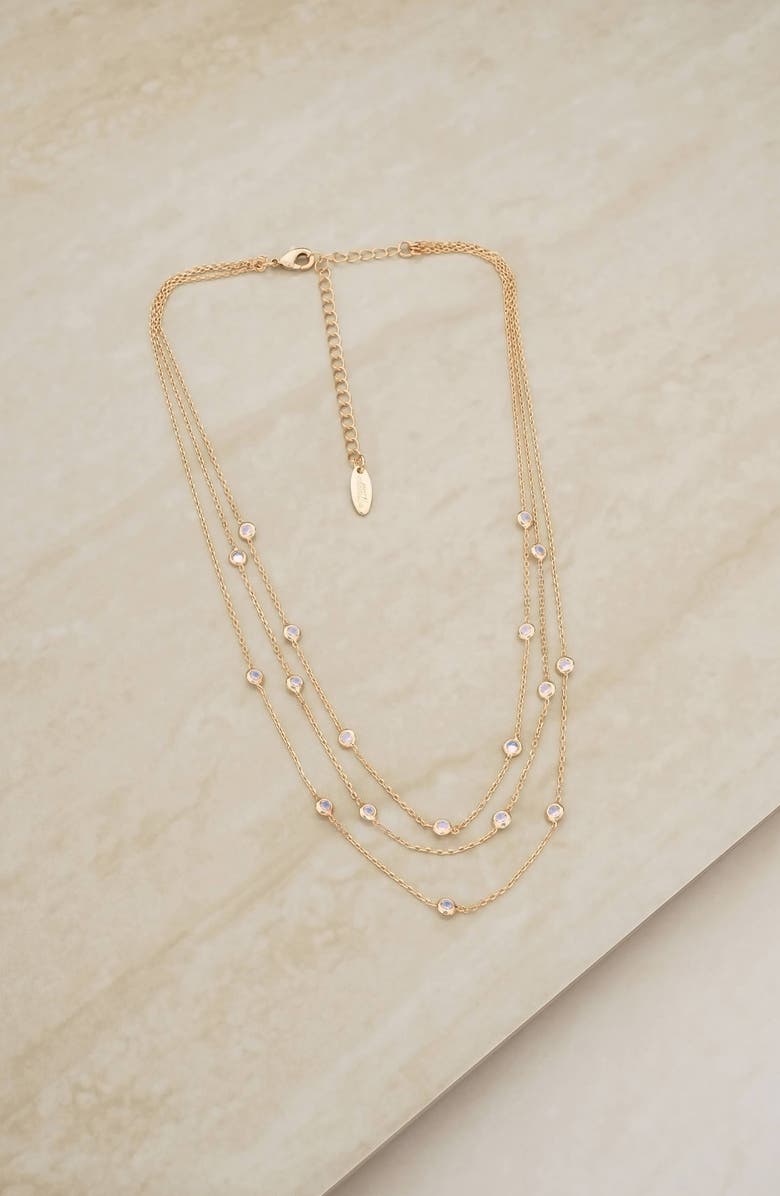 Ettika Crystal Station Layered Necklace, Alternate, color, Gold