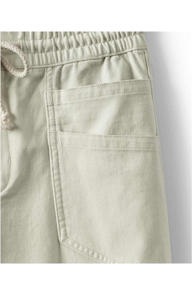 Lands' End Herringbone Chino High Rise Relaxed Straight Drawstring Ankle Pants, Alternate, color, Light Stone