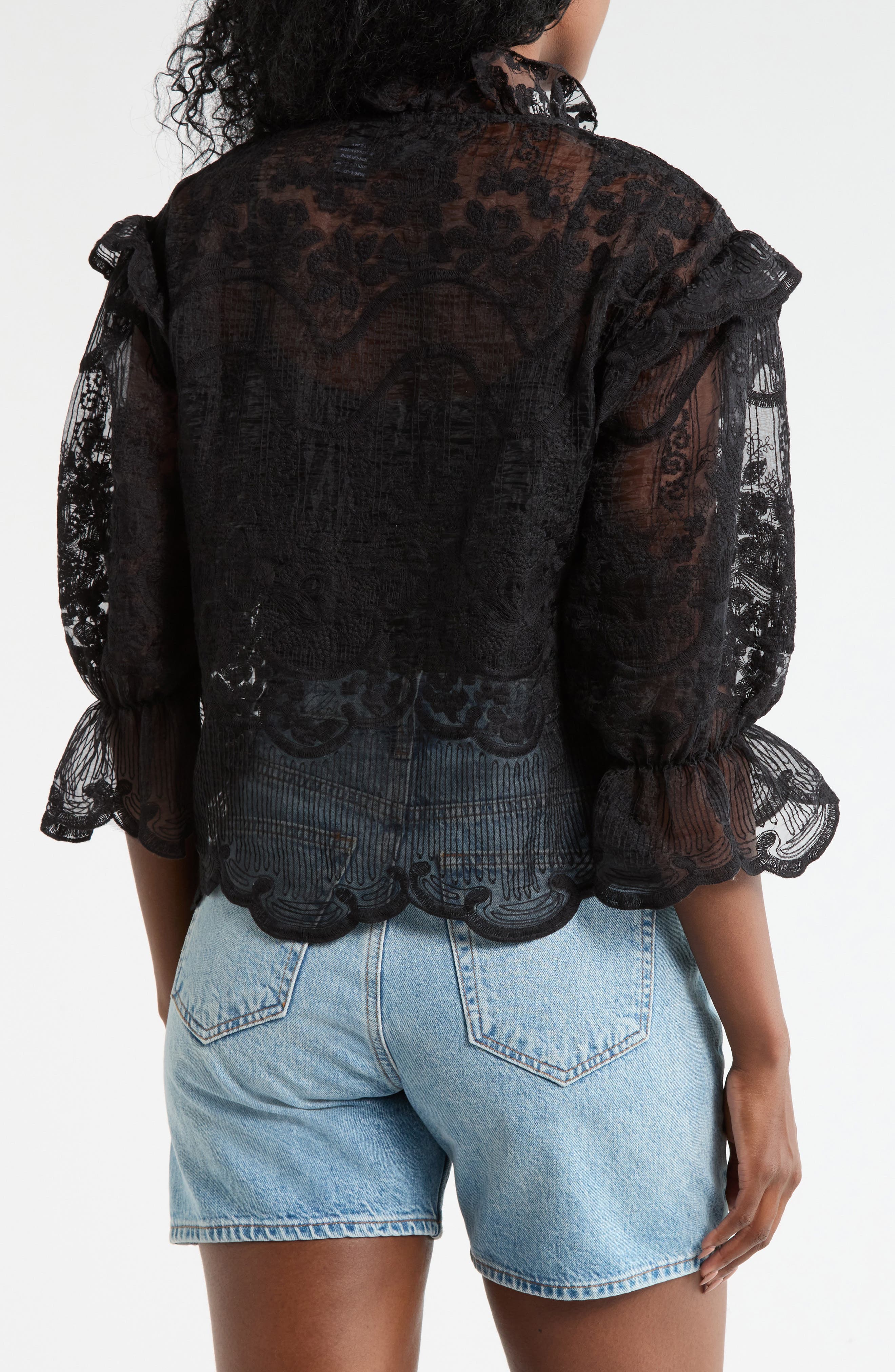 Victorian Lace Button-Up Shirt - image 2
