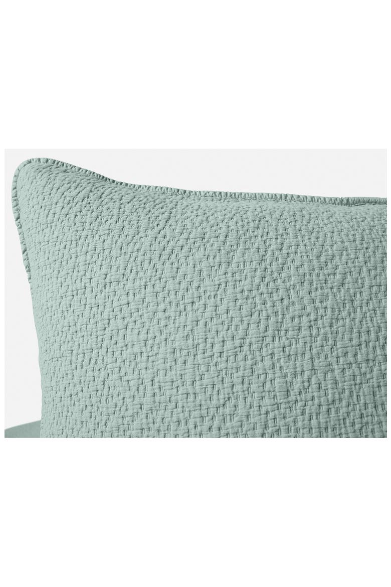 Cascade Organic Cotton Matelassé Sham, Alternate, color, SEAFOAM
