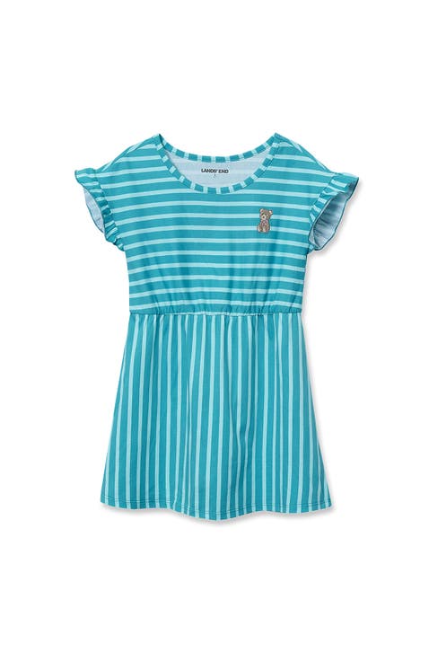 Girls Short Sleeve Gathered Waist Tunic Top