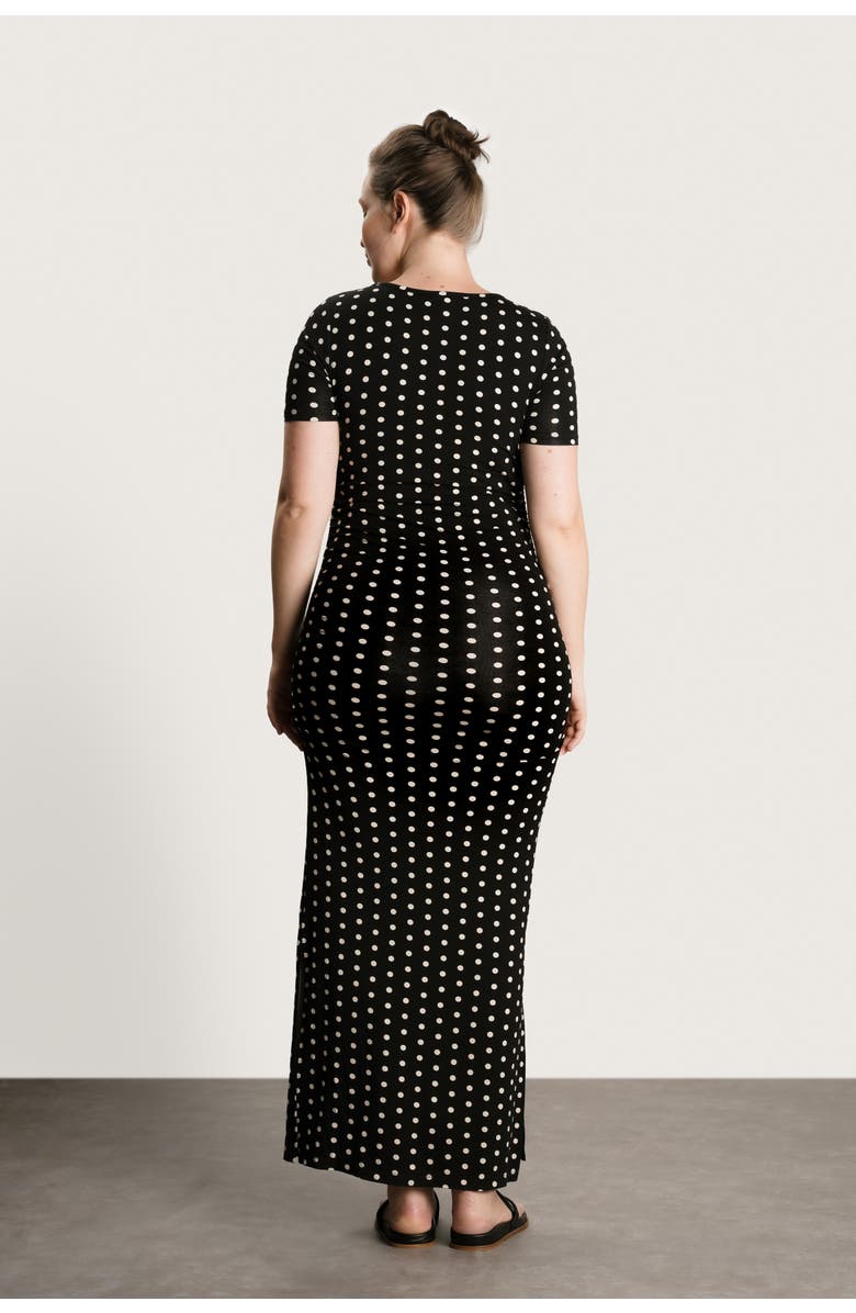 Nom Maternity Hugo Maxi Dress, Alternate, color, Polka Dot Black