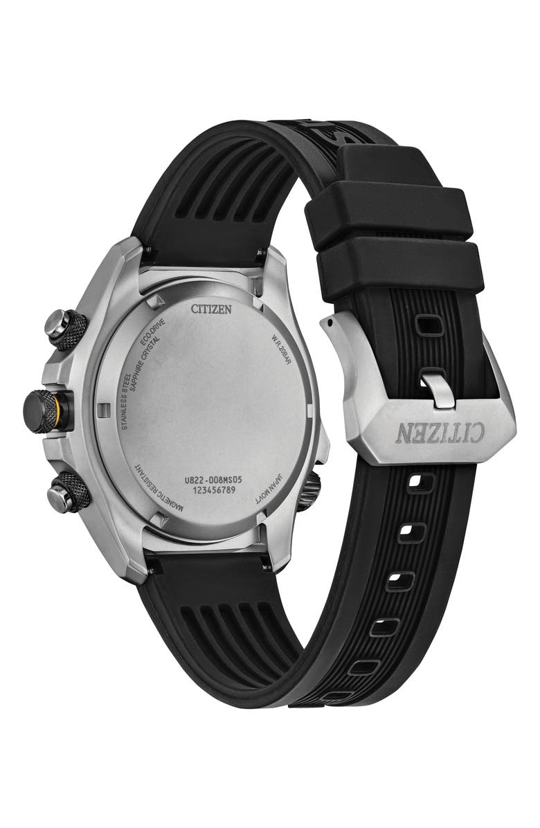 Citizen Promaster Land Eco-Drive Rubber Strap Watch, 43.9mm, Alternate, color, Black