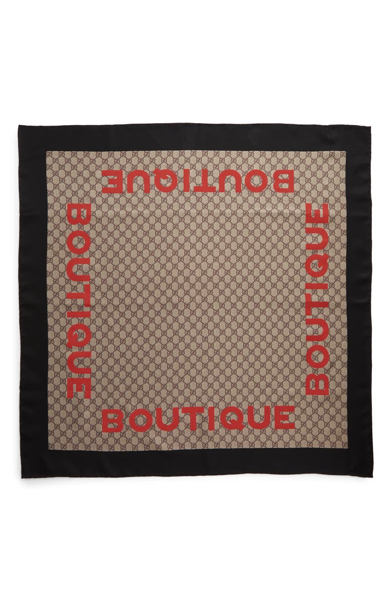 Gucci Boutique Square Silk Scarf, Main, color,