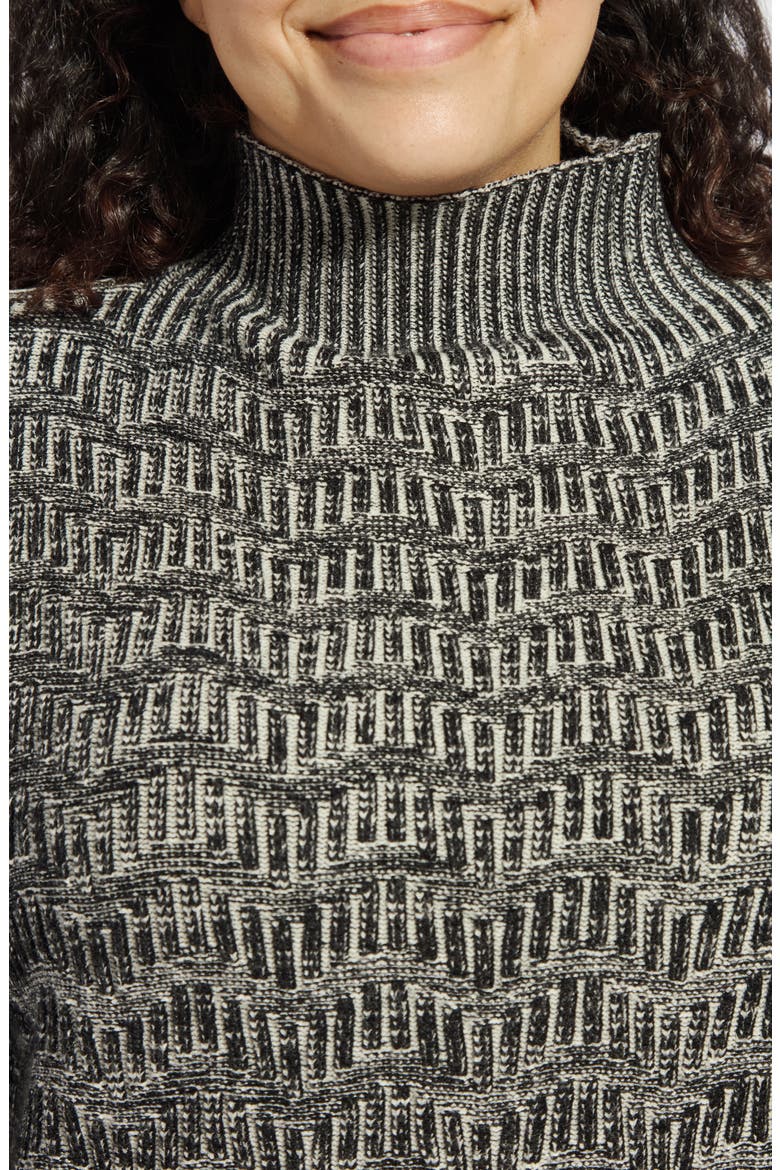 Scarlet Textured Mock Neck Sweater, Alternate, color, MARBLE BLACK