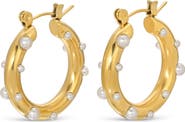 EYE CANDY LOS ANGELES Anna Imitation Pearl Hoop Earrings