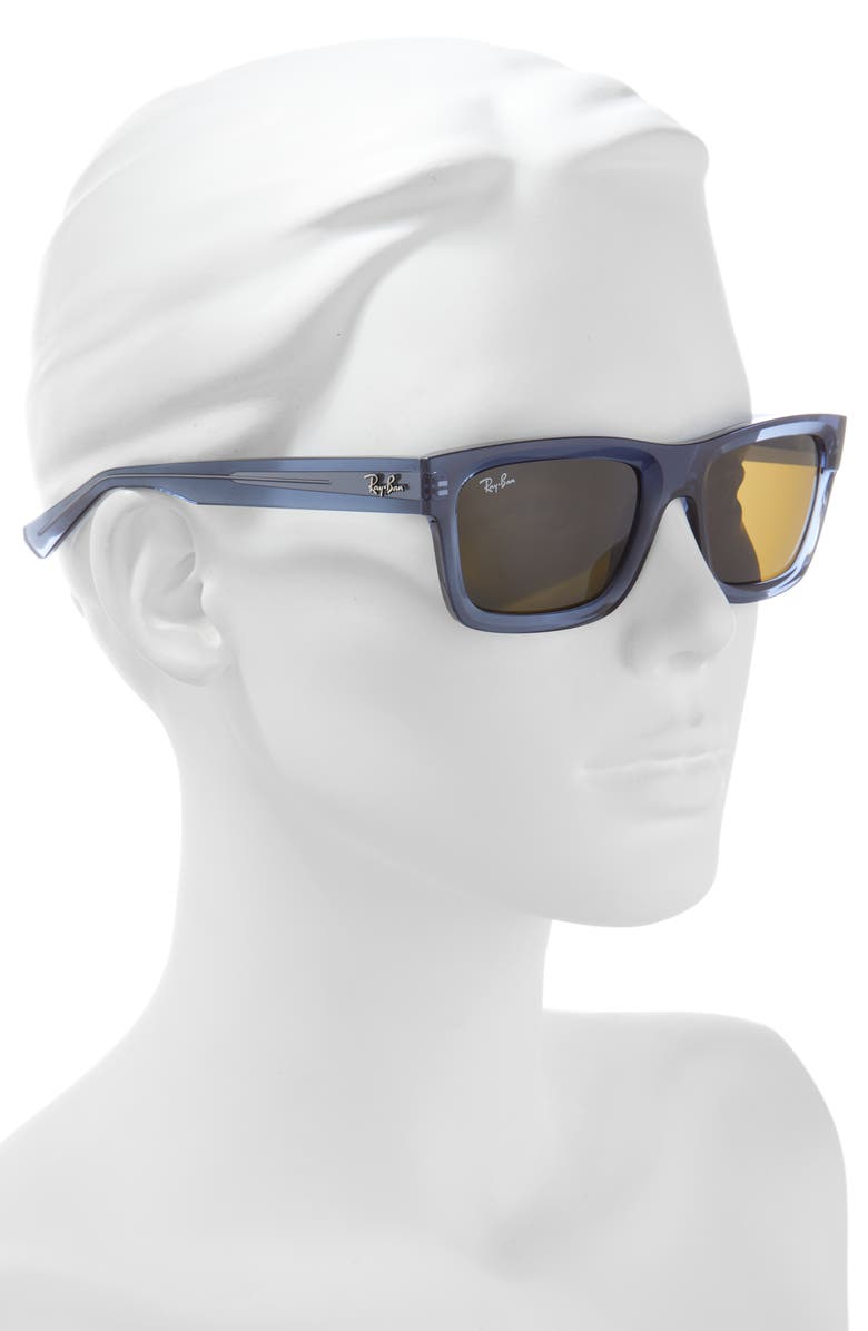 Ray-Ban Warren 54mm Rectangular Sunglasses, Alternate, color, Blue/ Brown