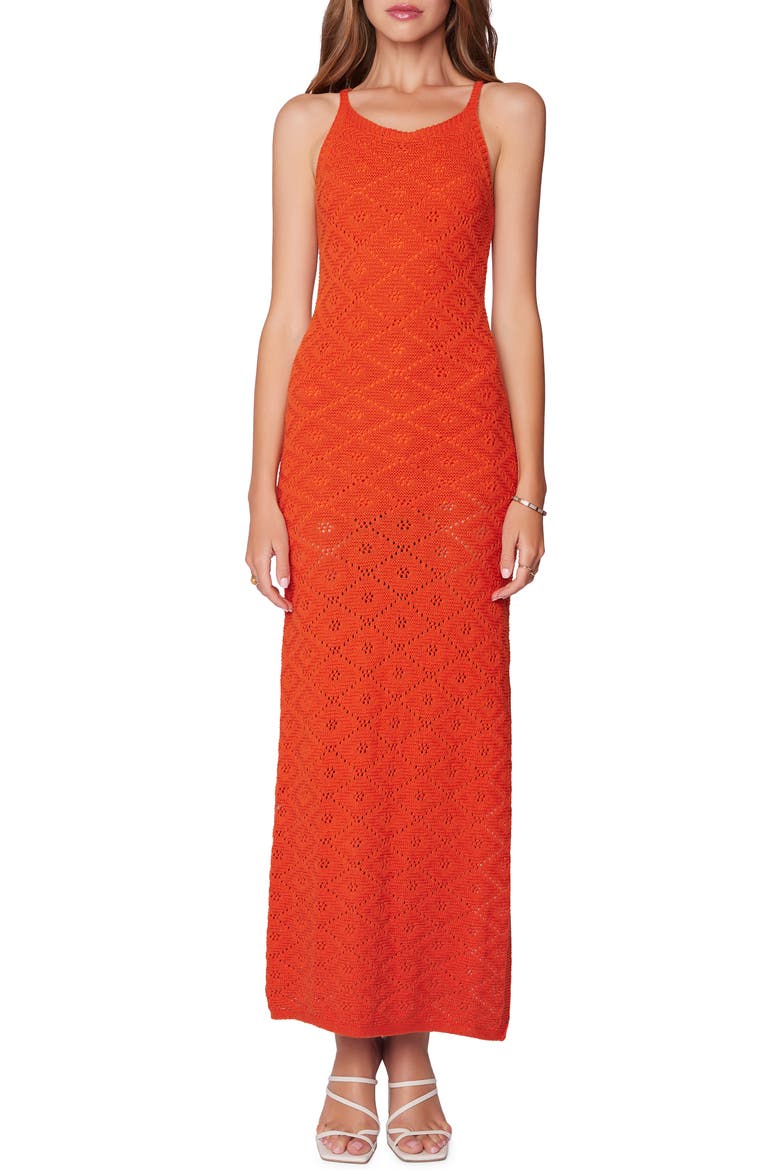 Lost + Wander Zinnia Pointelle Cotton Knit Maxi Dress (Women