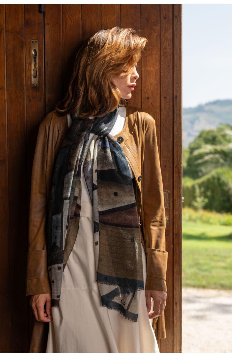 Elizabetta Villaggio - Wool Scarf, Alternate, color, Navy