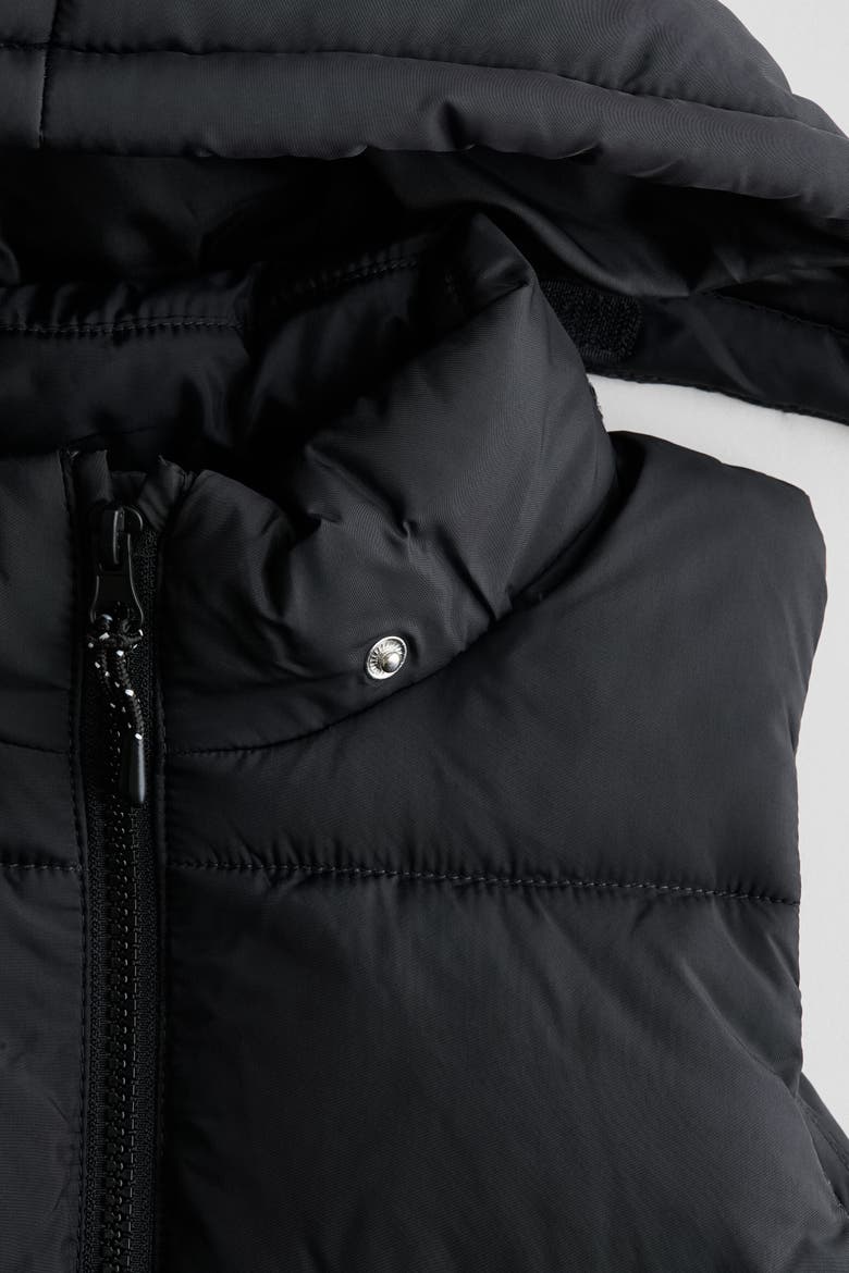 Hooded Puffer Gilet, Alternate, color, Black