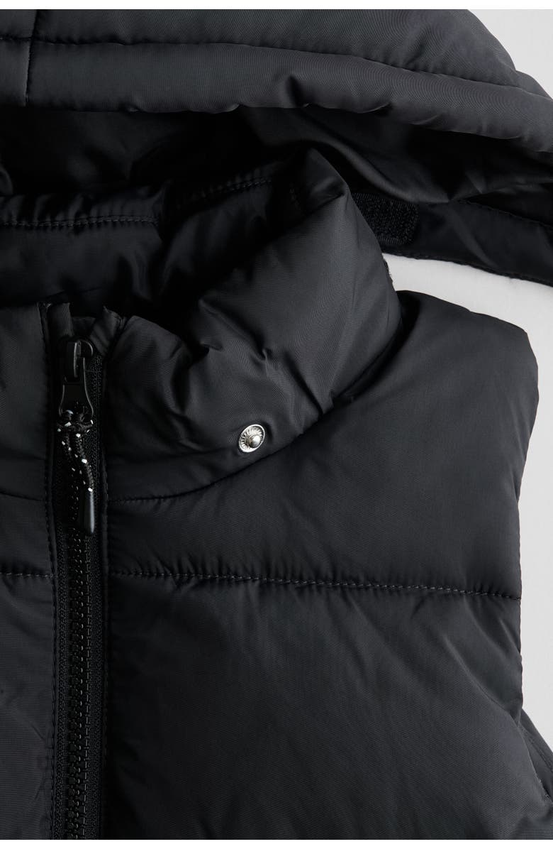 H&M Hooded Puffer Gilet, Alternate, color, Black