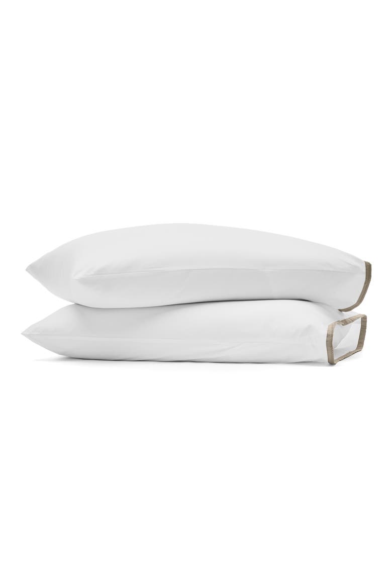 Framed Percale Pillowcases, Main, color, WHITE/ OAK