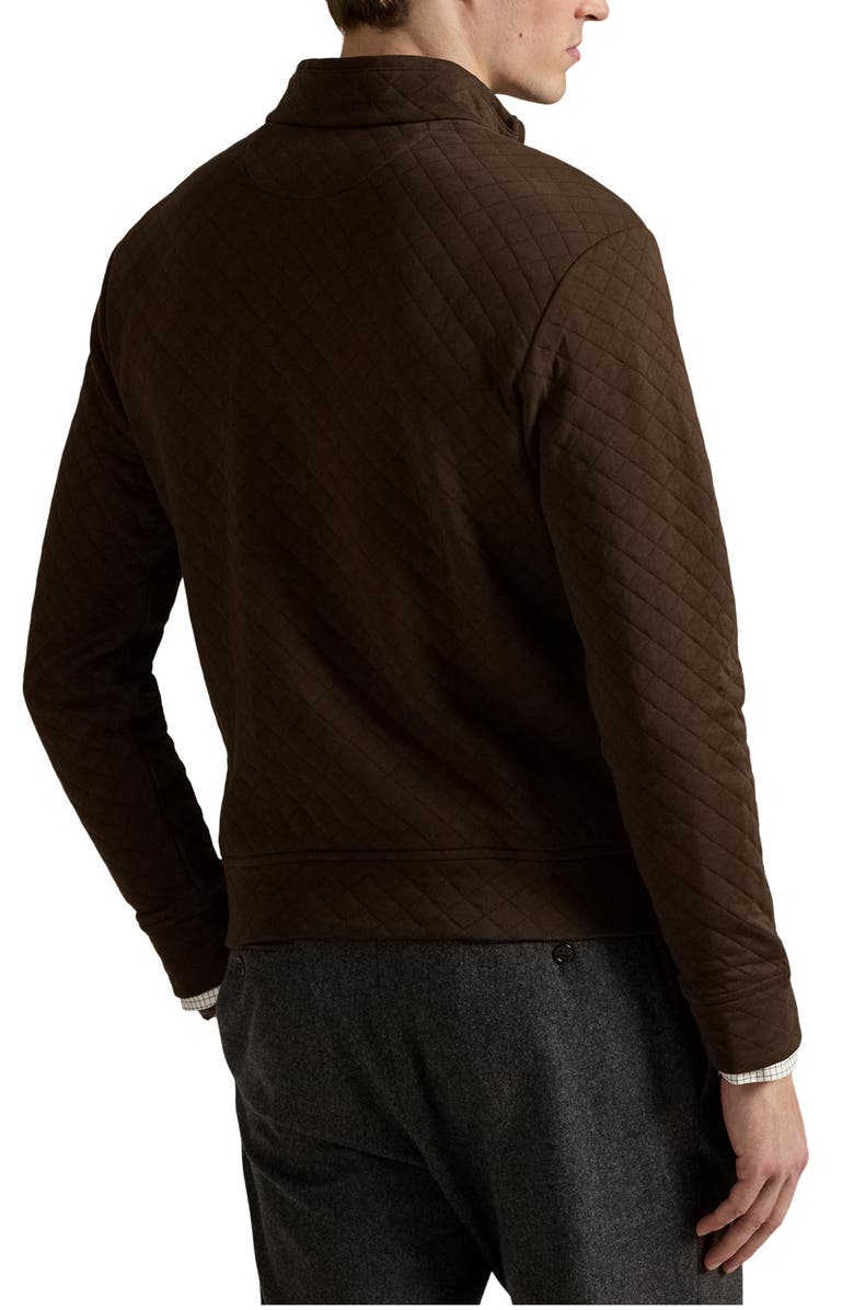 Polo Ralph Lauren Microquilted Double Knit Quarter Zip Pullover, Alternate, color, Nutmeg Brown