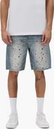 PURPLE BRAND Cyanine Crystal Embellished Denim Shorts