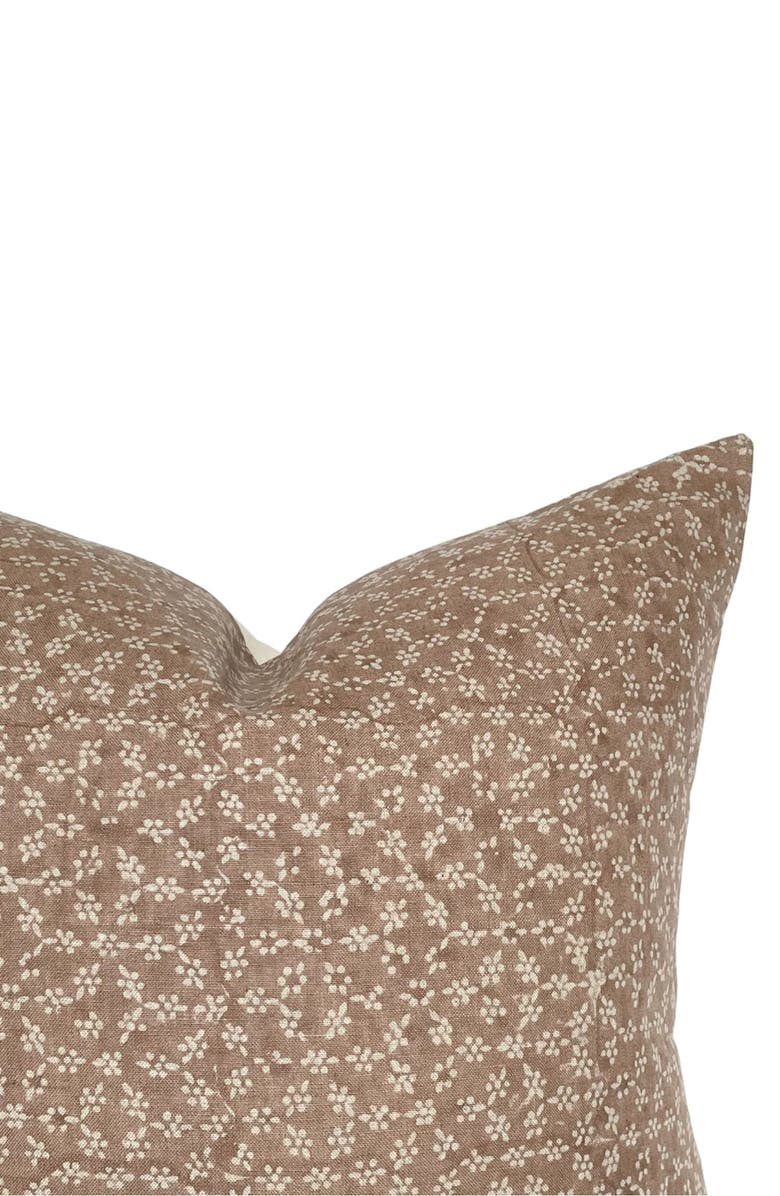 Linen & James Blake Dusty Rose Floral Handblock Pillow Cover, Alternate, color, Dusty Rose