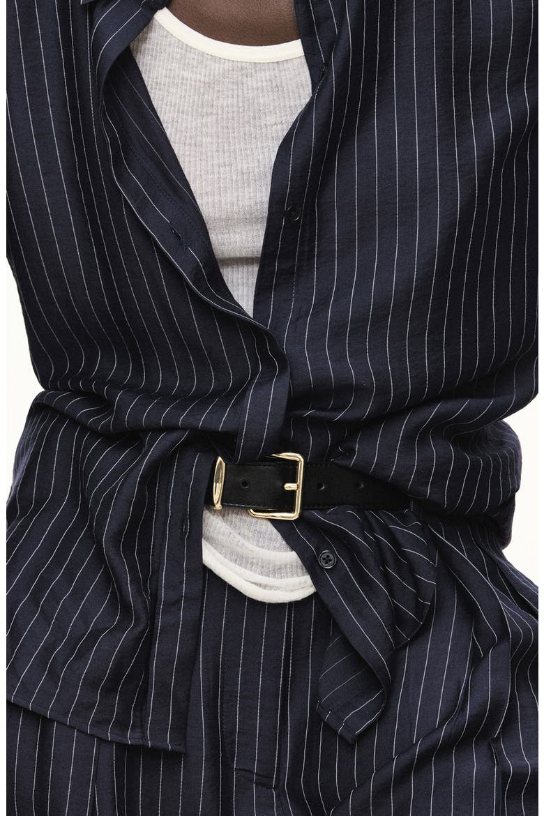 Pinstripe Shirt, Alternate, color, NAVY
