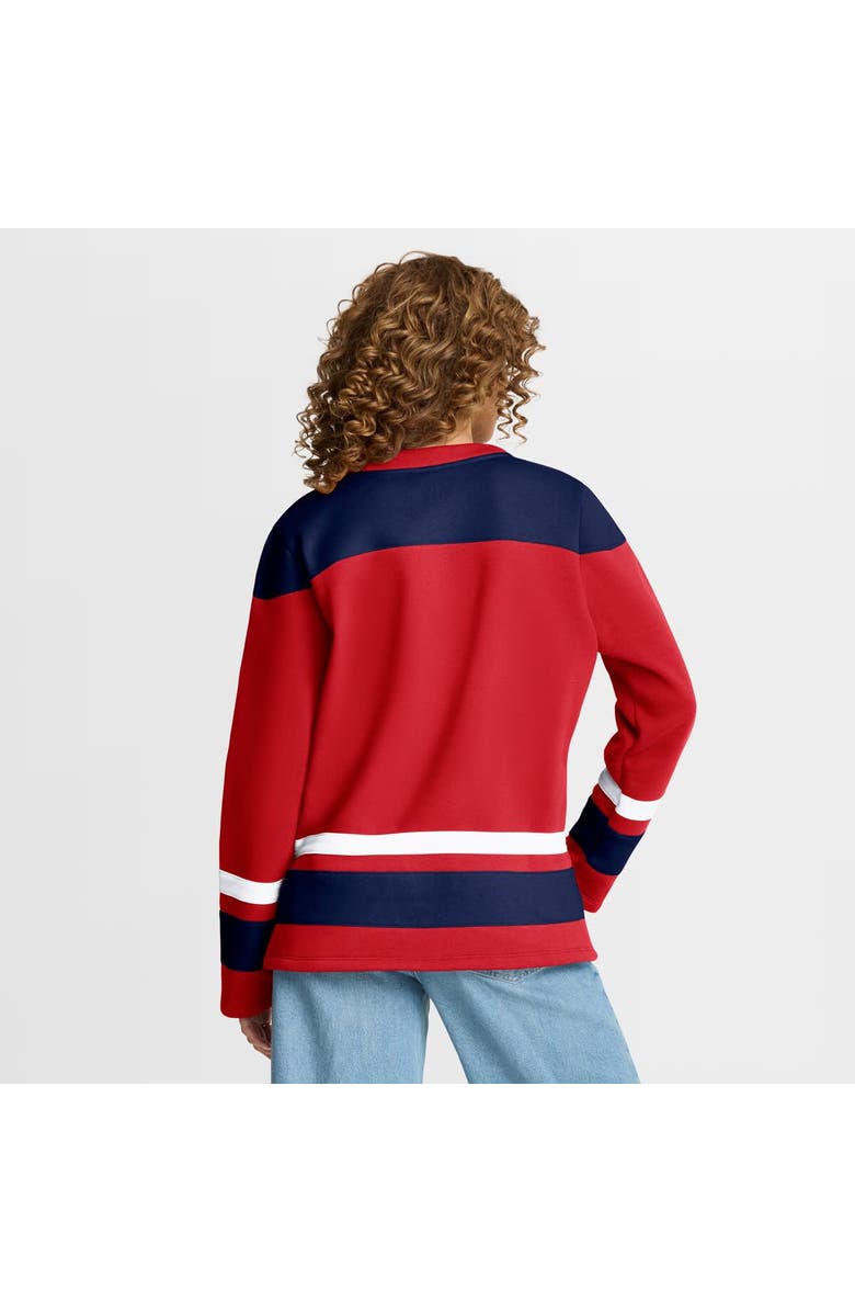 FANATICS Women's Fanatics Red Washington Capitals Icing Long Sleeve Lace Up Sweatshirt, Alternate, color, Red