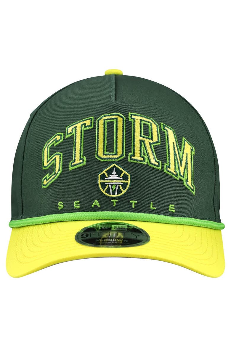 Men's New Era Green Seattle Storm Bold Arch COOLERA 9FORTY A-Frame M-Crown Adjustable Hat, Alternate, color, Green