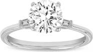 LuvMyJewelry Alina 14K White Gold Round Cut Lab Grown Diamond 3 Stone Engagement Ring - 1.4 cts