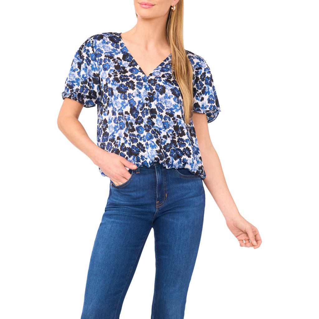 Vince Camuto Surplice Neck Blouse In Blue