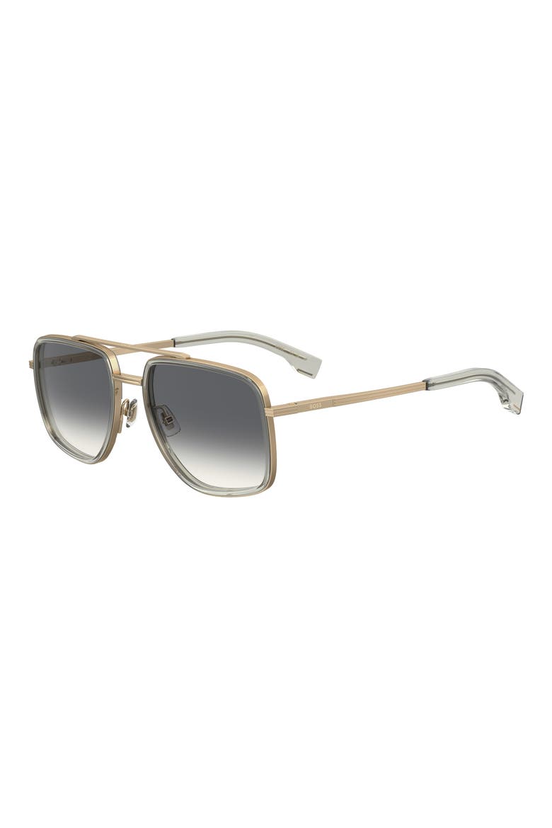 58mm Gradient Square Sunglasses, Alternate, color, GREY GOLD