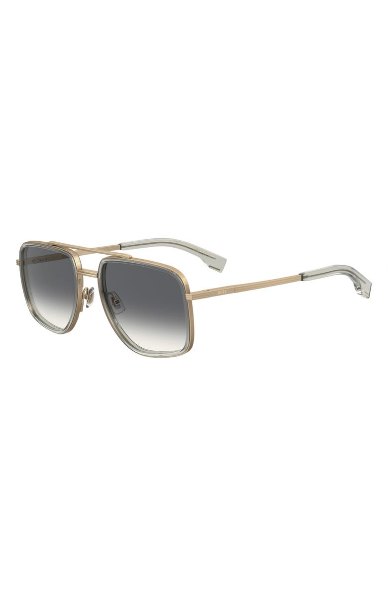 BOSS 58mm Gradient Square Sunglasses, Alternate, color, Grey Gold