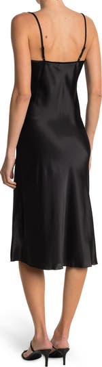 Satin Cowl Neck Midi Dress