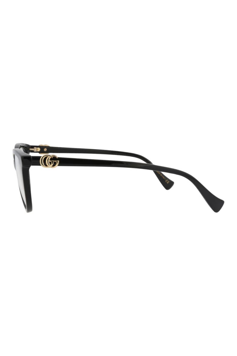 53mm Cat Eye Optical Glasses, Alternate, color, BLACK BLACK TRANSPARENT