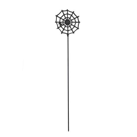 Metal Spider Web Yard Stake Decorative Halloween Garden Stake