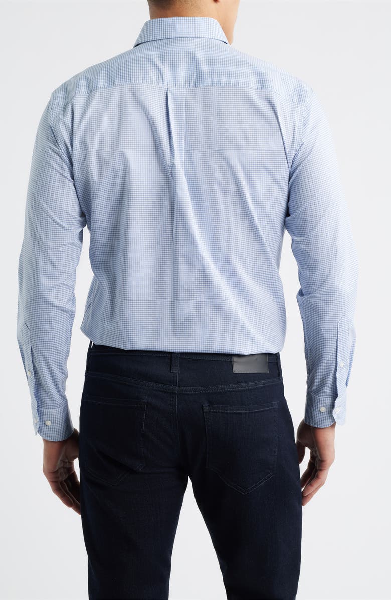 Peter Millar Conway Microcheck Crown Lite Performance Twill Button-Up Shirt, Alternate, color, Windsor Blue