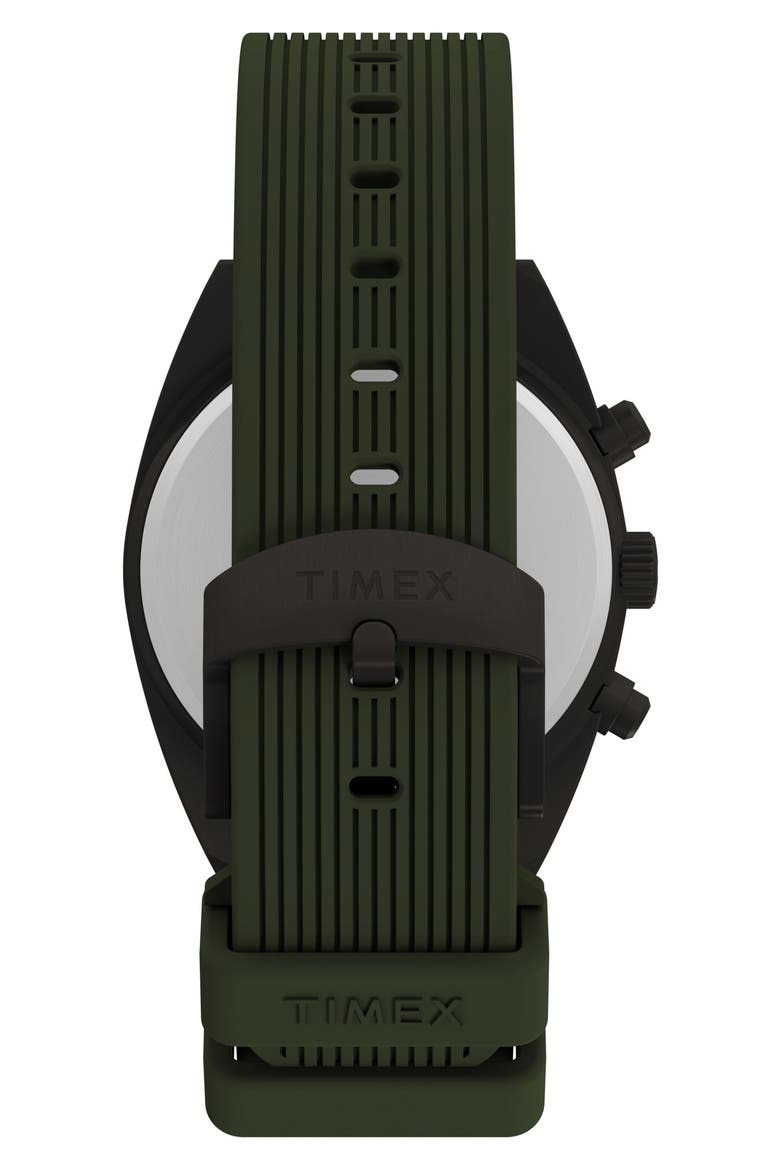 Expedition Capstone Chronograph Silicone Strap Watch, 41mm, Alternate, color, GUNMETAL