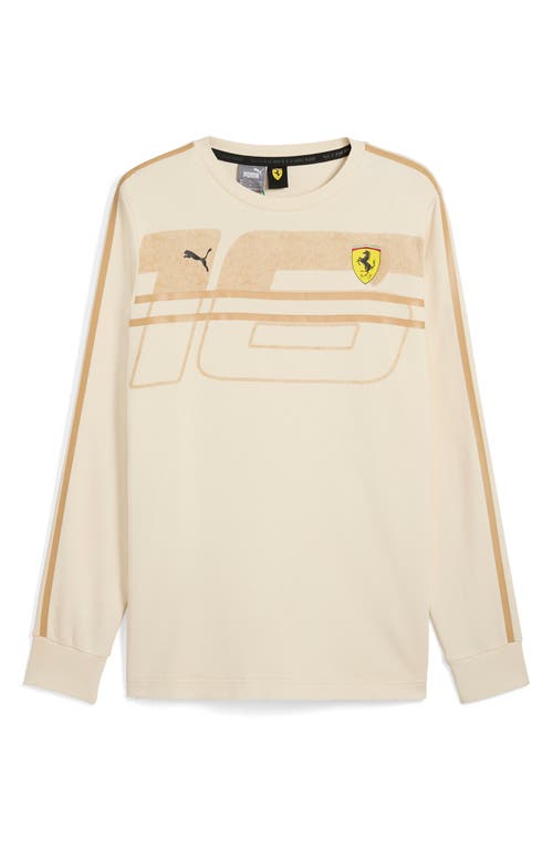 PUMA x Ferrari Race Desert Sun Long Sleeve Cotton Graphic T-Shirt in Alpine Snow 