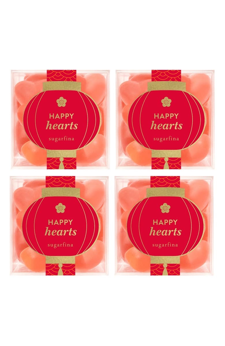 sugarfina Lunar New Year Set of 4 Happy Hearts Candy Cubes, Main, color, 