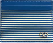 Valentino VLOGO Signature Stripe Leather Card Case