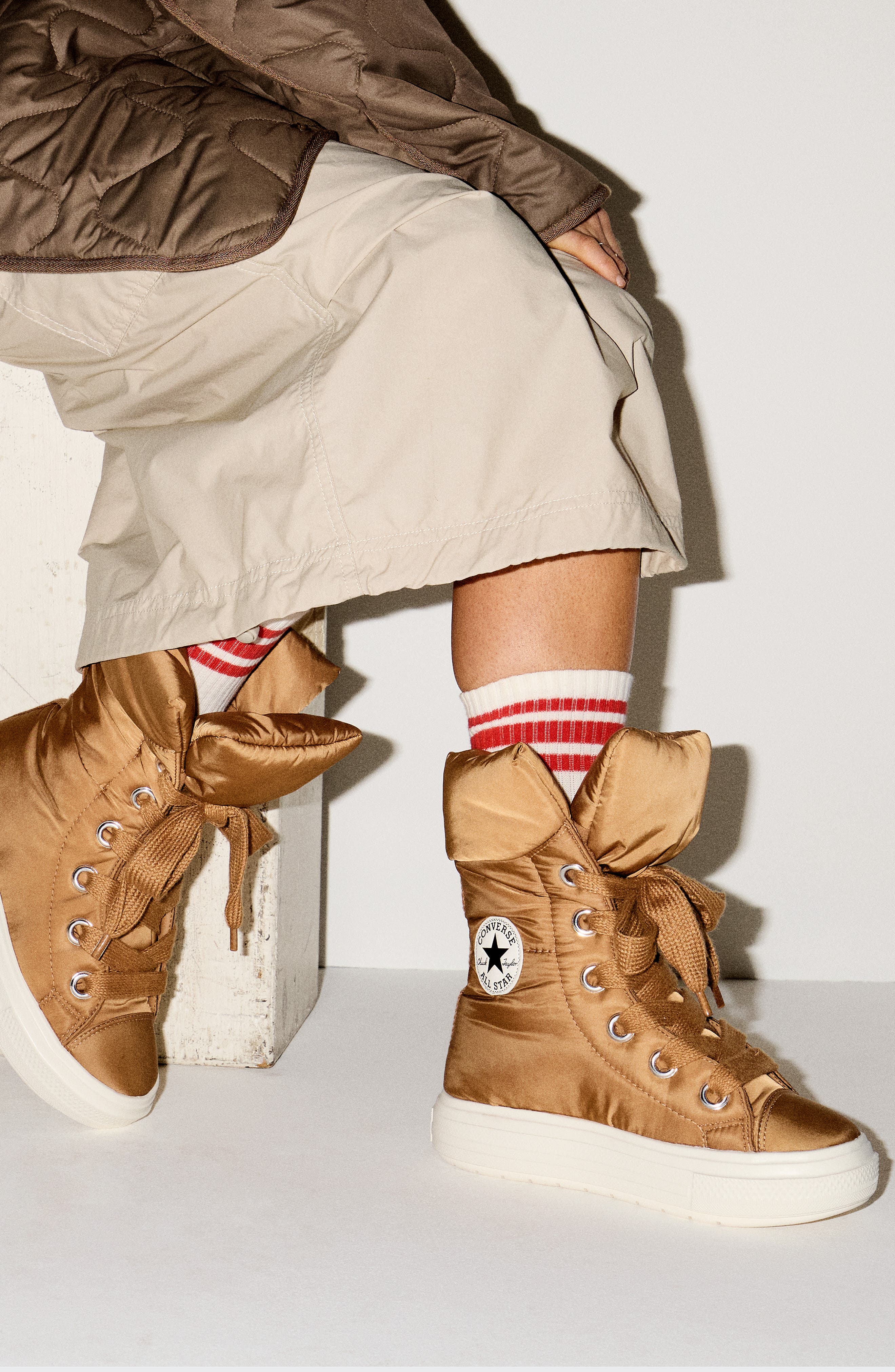 Converse Gender Inclusive Chuck Taylor All Star Elements Water Repellent Puffer Boot, Alternate, color, Incensed/ Egret/ Black