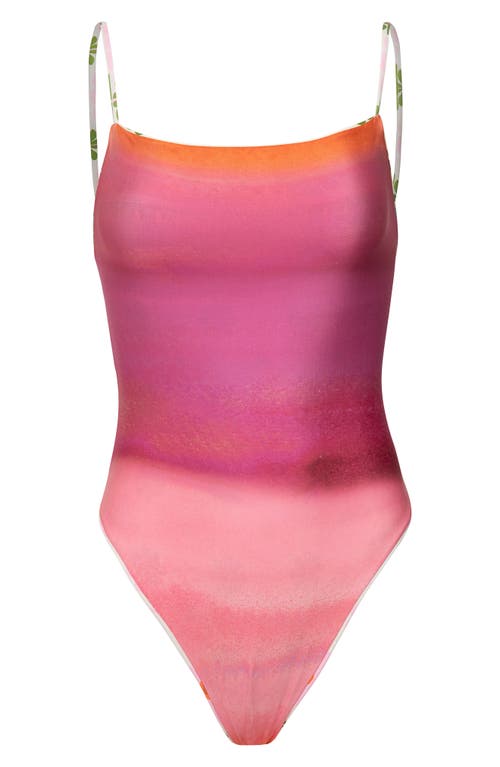 Maaji Briella Lace-up Reversible One-piece Swimsuit In Pink